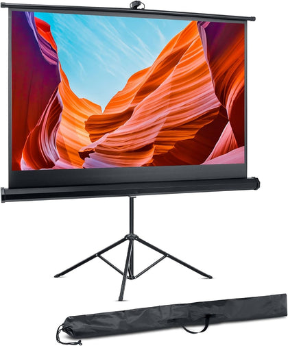 Projector Screen 100 Inch 16:9 Indoor Outdoor Projection Screen HD Crystal Clear 1.5 Gain for Movies Presentations