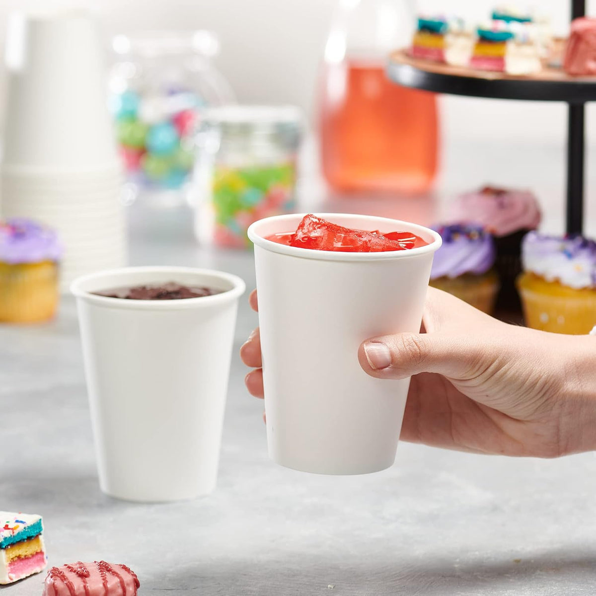12 oz Disposable White Paper Cups [300 Count] Hot Coffee Cups