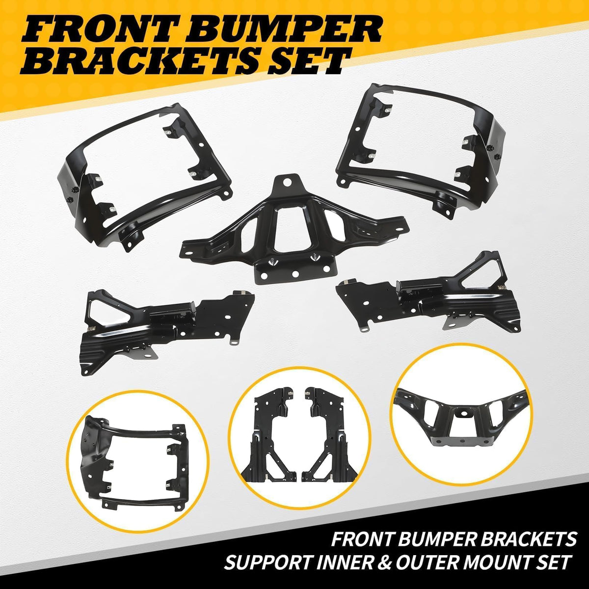 Jecoupoon Front Bumper Brackets Compatible with 2016-2018 Silverado 1500