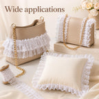 White Lace Ribbon, 1.8" x 6 Yards Double Layer Ruffle Trim
