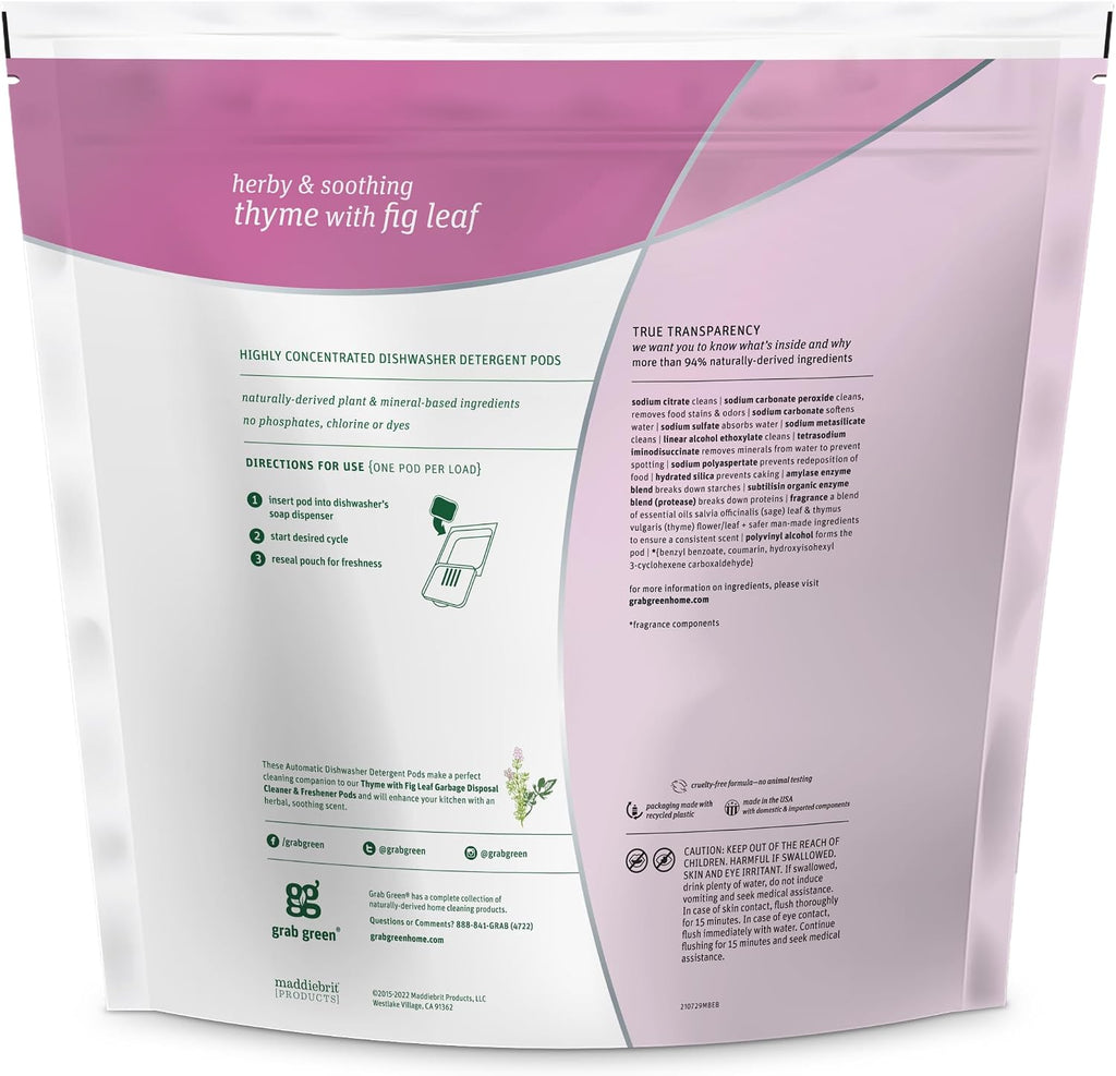 Dishwasher Pods, 132 Count, Thyme with Fig Leaf