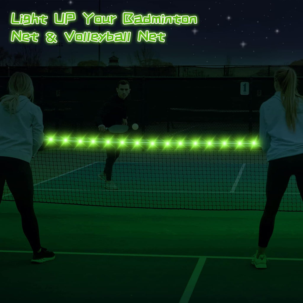 Badminton Net Light, 33ft LED Volleyball Net Outdoor String Lights with Remote, 17 Colors 7 Modes Waterproof