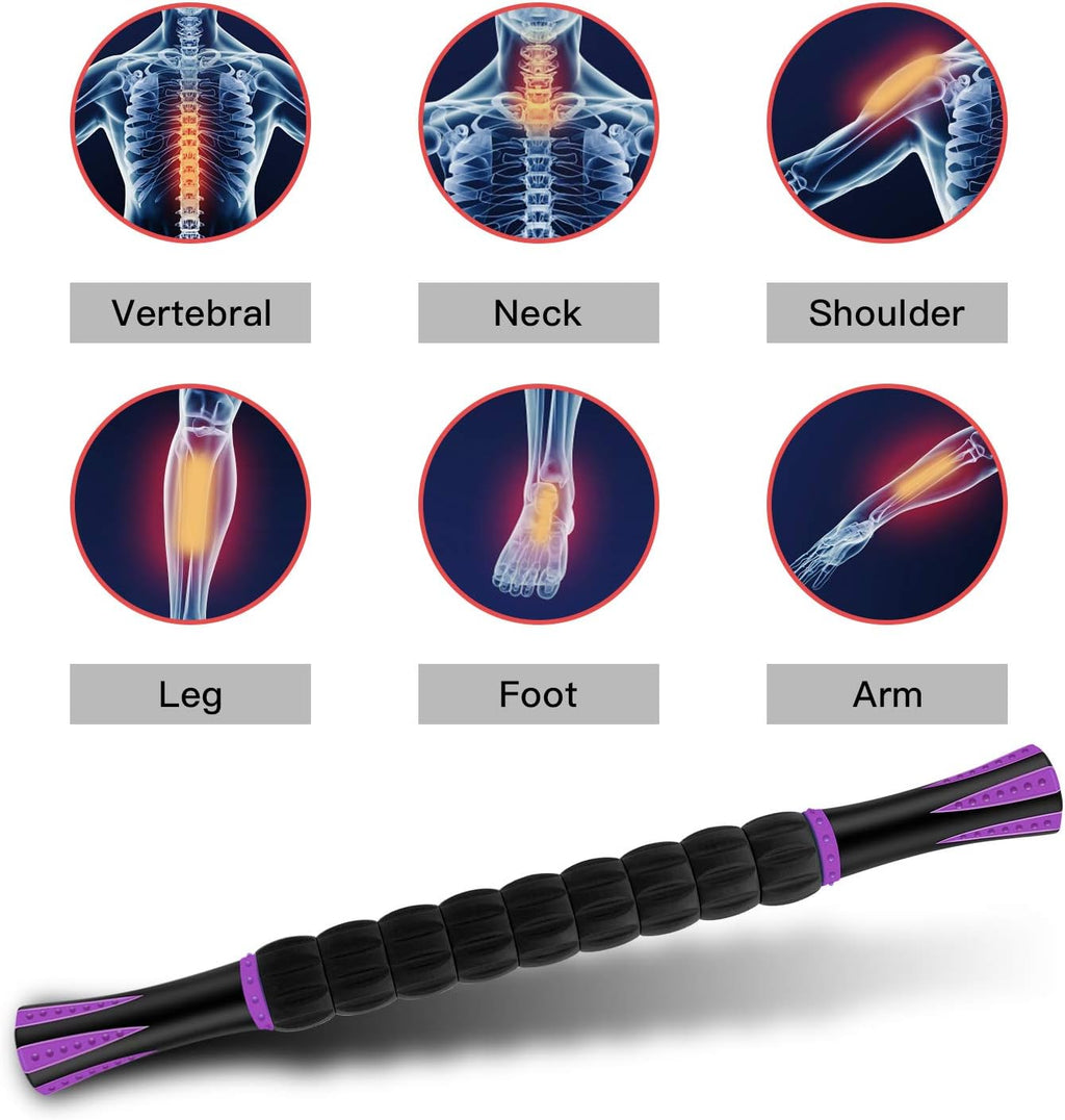 Muscle Roller Massage Roller Stick- Deep Tissue Fascia Blaster for Myofascial Pain Relief, Lymphatic Drainage & Body