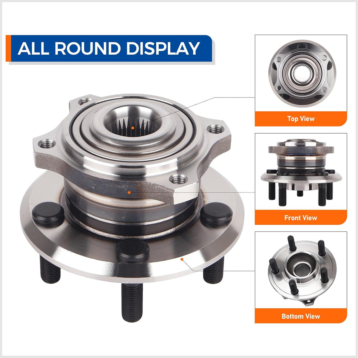 PAROD 512369 Rear Wheel Hub & Bearing Assembly Fit for 2009-2014 Chrysler 300, Charger, 2008-2014 Dodge Challenger