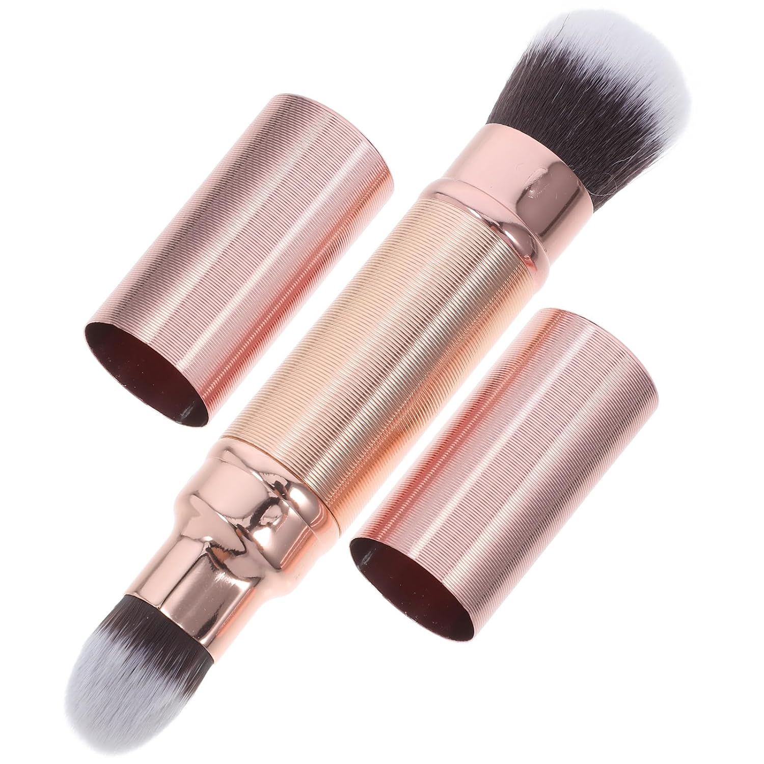 Double Ended Makeup Brush - Retractable Powder & Concealer Blending Brush, Soft Synthetic Dual Ended Foundation Tool