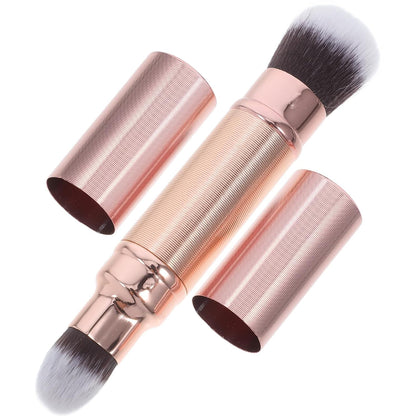 Double Ended Makeup Brush - Retractable Powder & Concealer Blending Brush, Soft Synthetic Dual Ended Foundation Tool