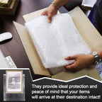 100 Pcs 5 Sizes Clear Bubble Bags Self Adhesive Bubble Cushioned Pouches Double Walled Shockproof Clear Cushioning