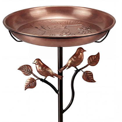 Metal Bird Bath for Outside – 32" Tall Metal Birdbaths for Outdoors, Large 11.8" Dia Removable Bowl (2.8" Deep, 1