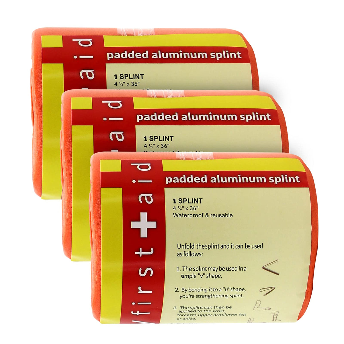 Universal Aluminum Splint, 36 Inch Rolled – 3 Pack