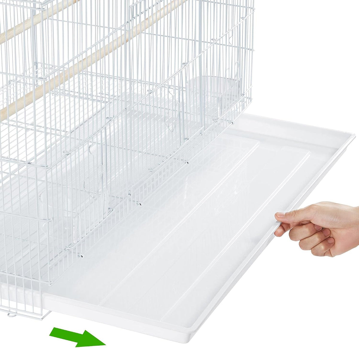 30-inch Flight Bird Cage for Parrots Finches Budgies Cockatiels Parakeets Lovebirds Canaries with Slide-Out Tray, White