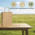 30 Pack 5.15×3.15×7.8 in Kraft Small Paper Bags with Handles