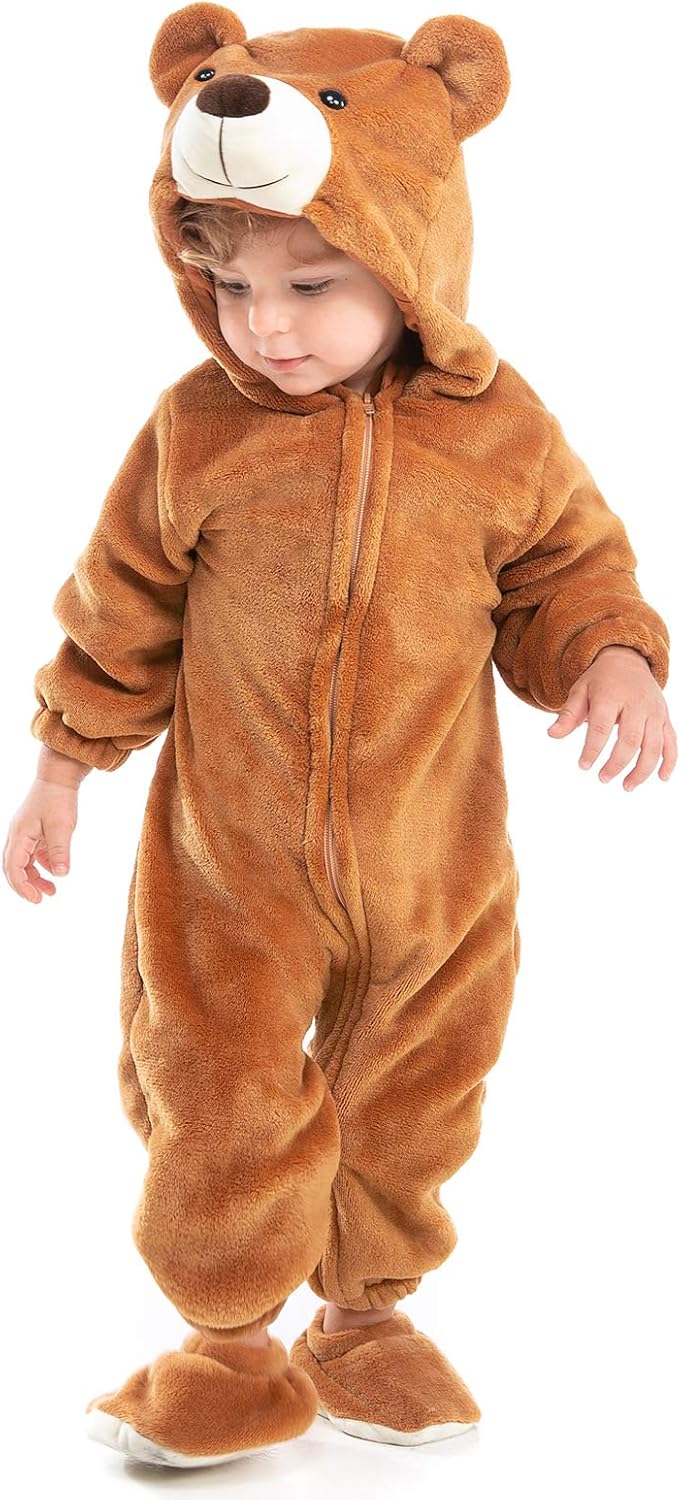 Baby Bear Costume Newborn, Infant and Toddler Boys Girls 0-4T | 90% Upgraded Flannel Fleece/ 10% Spandex, Versatile