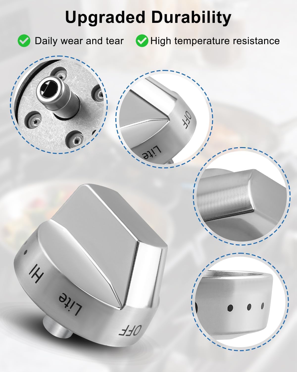 DG94-01316A Range Surface Burner Knob Fit for Samsung, 5 Pack