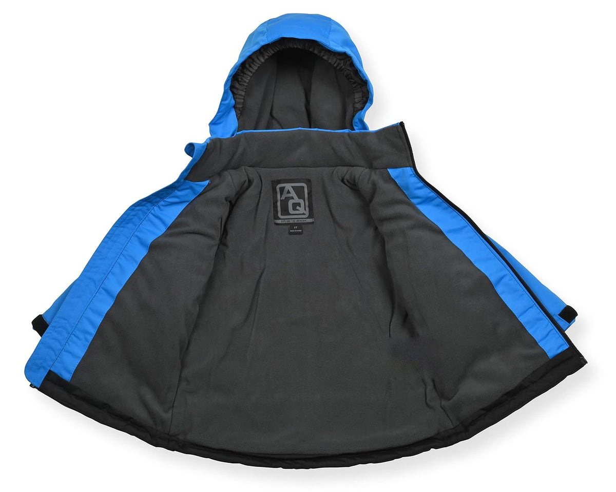 Boys Ski Jacket and Snowbib Snowsuit Set 2 Piece Zip Up Jacket and Overall Snowsuit Set, Color-Blocked, Shadow Blue, 4