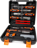 10-Piece Wood Chisel Set for Woodworking - Professional Cr-V Steel Bevel Edge Chisels (1/4" to 1-1/2") with Honing