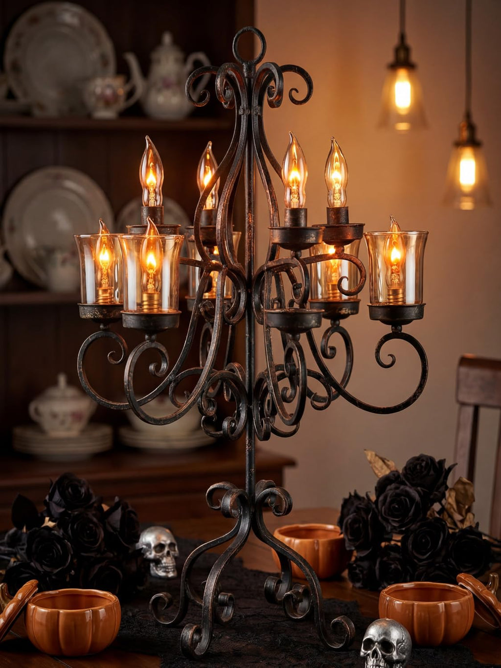 Halloween Flicker Flame Candelabra Bulbs, E12 Base, 1W, 12 Pack