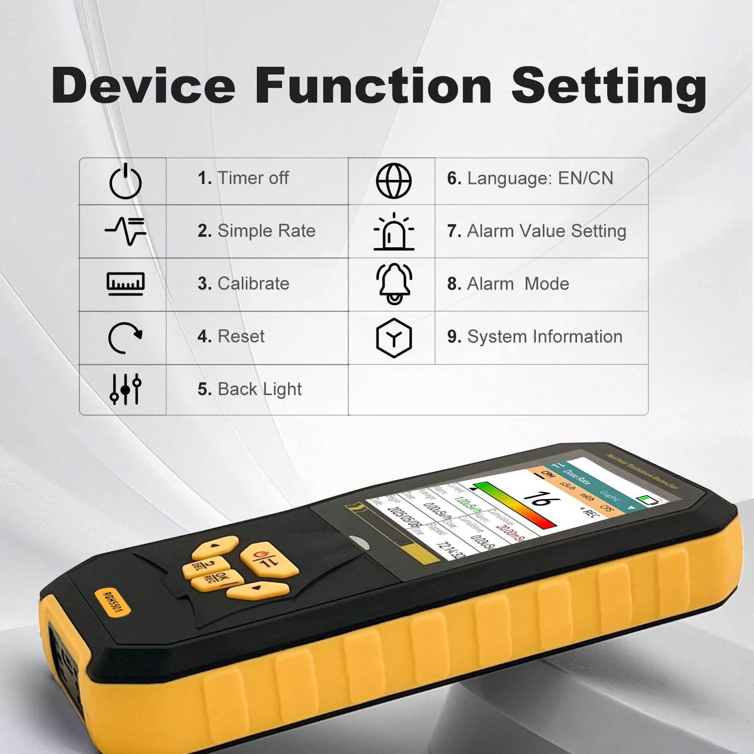 Nuclear Radiation Detector, Geiger Counter Dosimeter for Beta Gamma X-ray Monitoring Tester