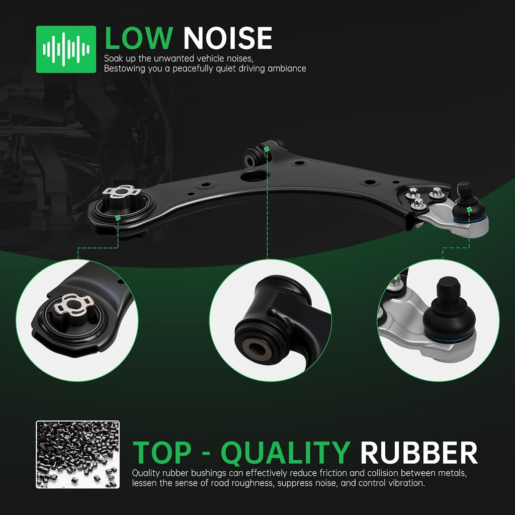 AUQDD 2Pc Suspension Front Lower Control Arm and Ball Joint Assembly Fit For 2015-2023 Je-ep Renegade w/AWD, 18-26 Compass /16-23 Fi-at 500X w/AWD (Replace # K623777 K623776 68429726AB 68429725AB)