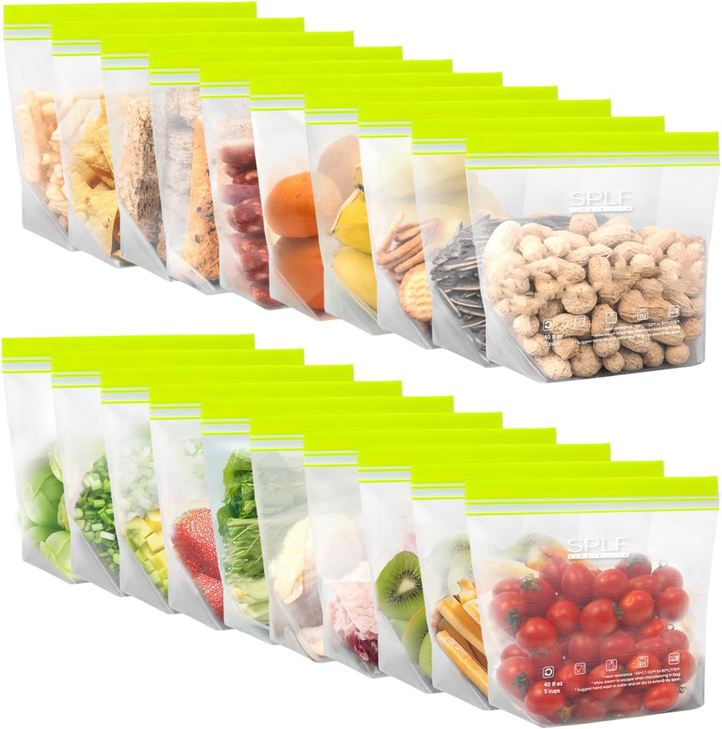 20 Pack Reusable Sandwich Bags Dishwasher Microwave Safe