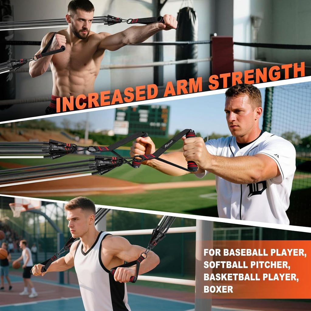 Resistance Bands, Exercise Bands with Handles, Fitness Bands, Workout Bands with Door Anchor and Ankle Straps