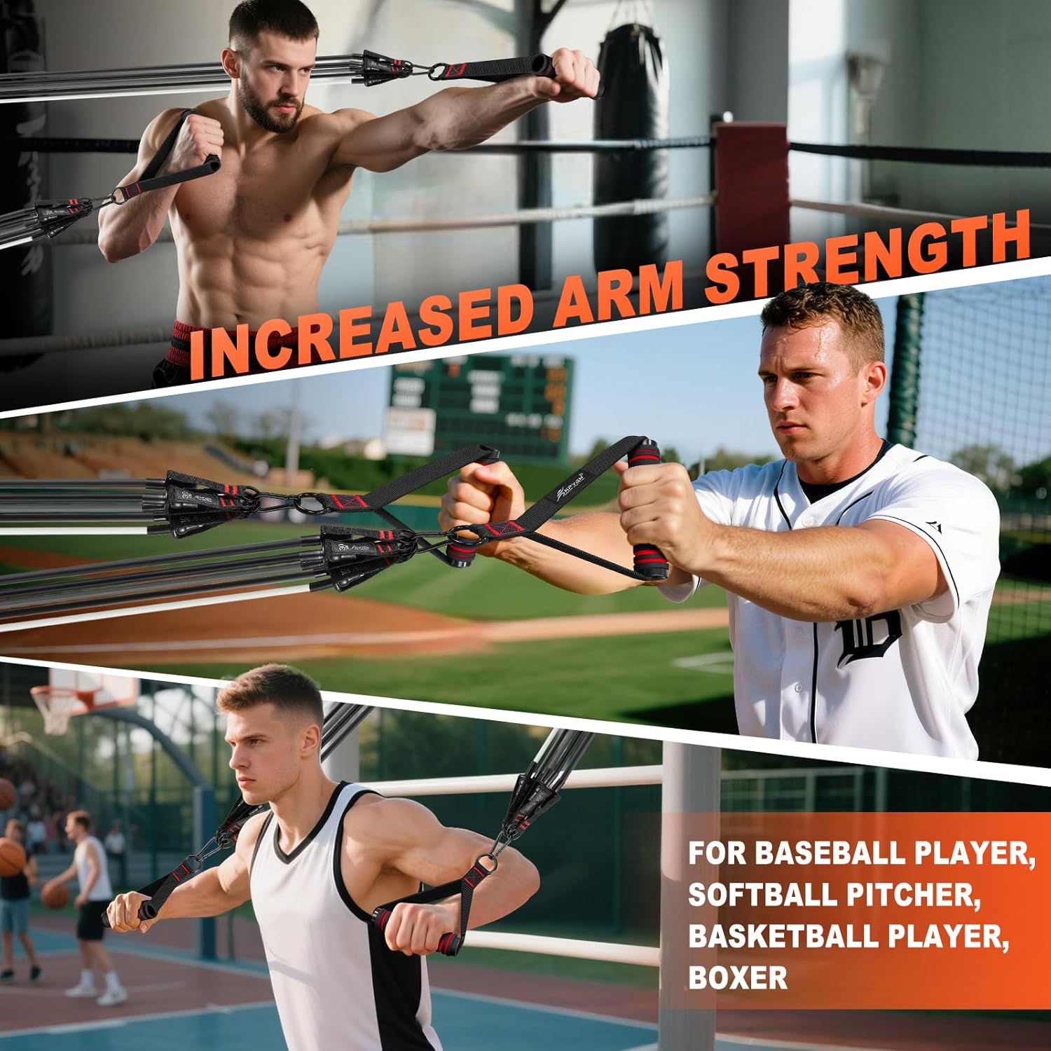 Resistance Bands, Exercise Bands with Handles, Fitness Bands, Workout Bands with Door Anchor and Ankle Straps