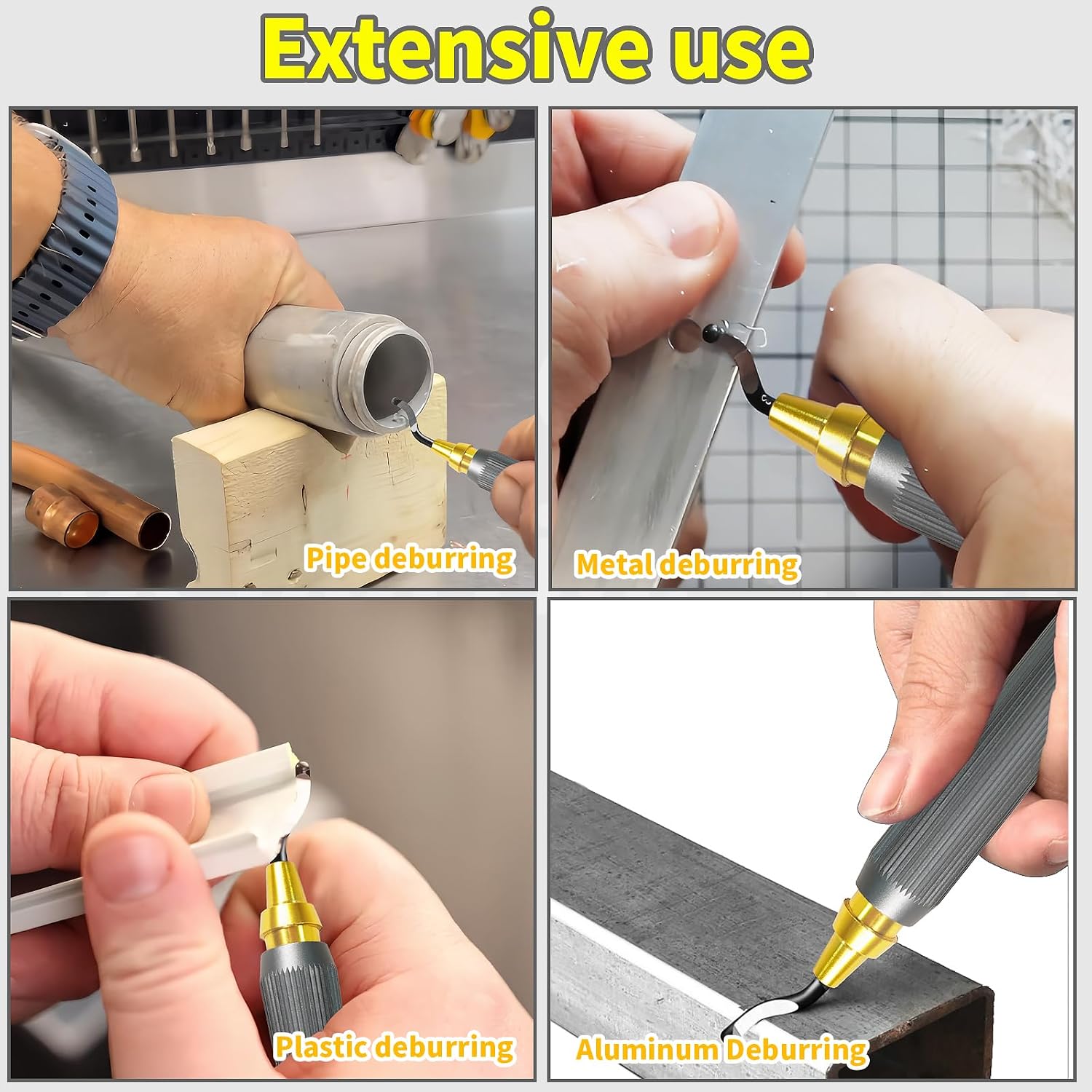 Deburring Tool 3D Printing, 10 Extra High Speed Steel Swivel Blades | Deburring Tool Double Head Anti Skid Handle
