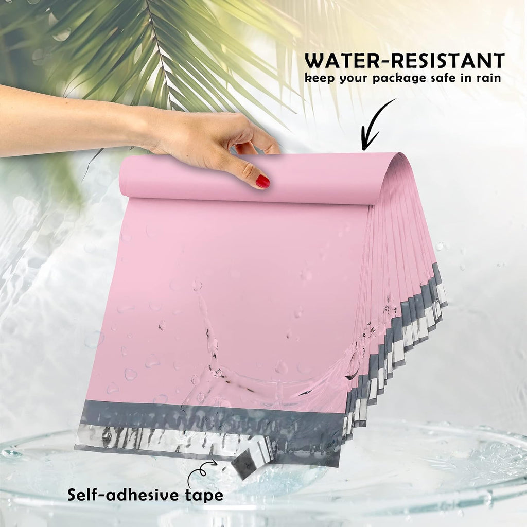 Light Pink Poly Mailers 12x15.5 100 Pack Self-Seal Shipping Envelopes