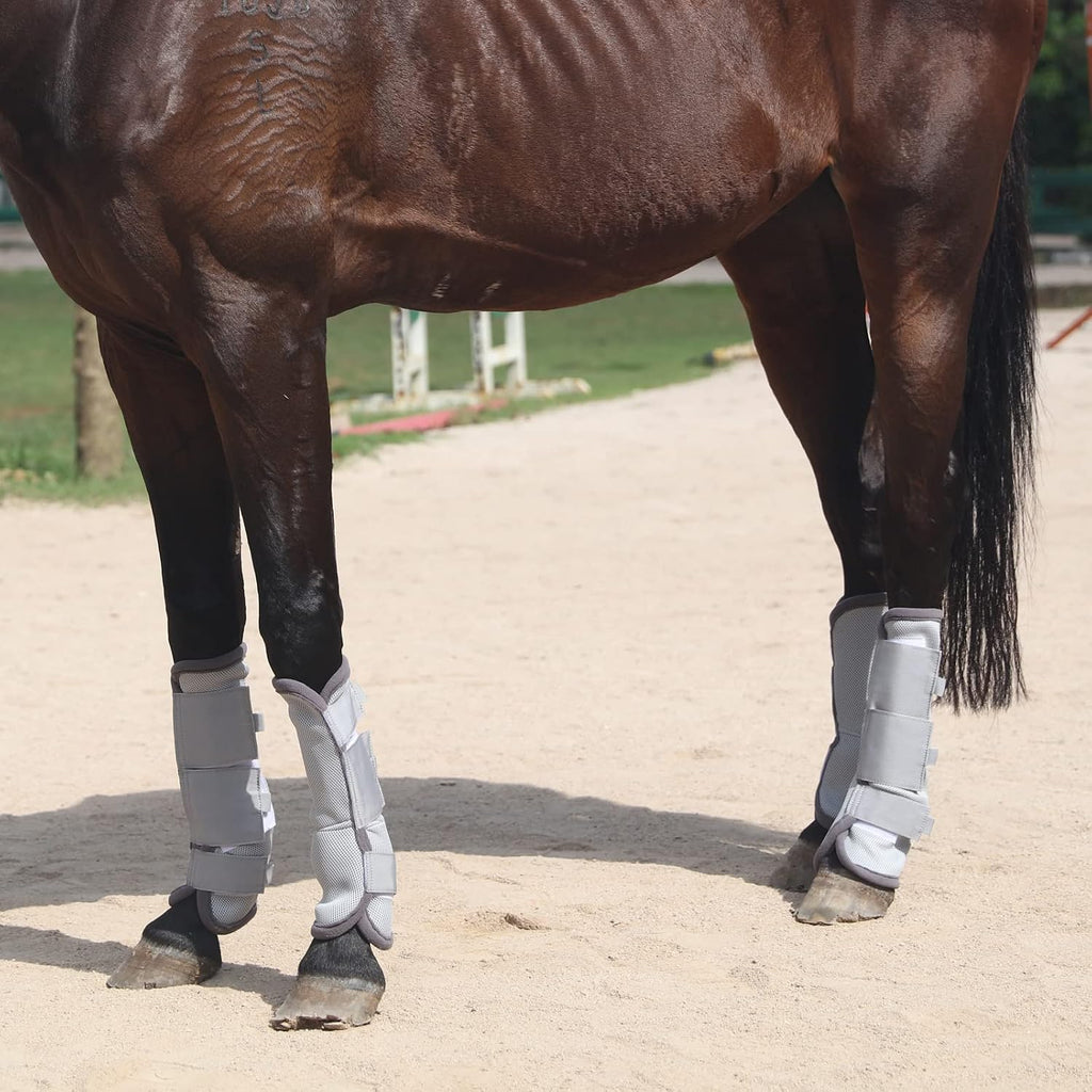 Horse Fly Boots Set of 4, Breathable Mesh Fly Boots for Horses