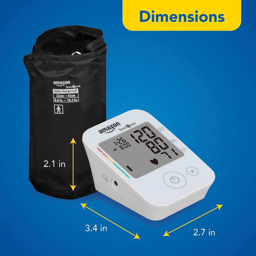 Blood Pressure Monitor, Wide Range Arm Cuff, Intelligent Inflation Technology, Home Monitoring, Hypertension
