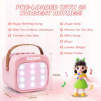 Mini Karaoke Machine for Kids with 2 Wireless Microphones, Pink | Karaoke Speaker, Bluetooth, Magic Voice Changer