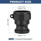 Kozelo Poly Type A 1-1/4" x 1-1/4" Female NPT Cam Lock Hose Fitting