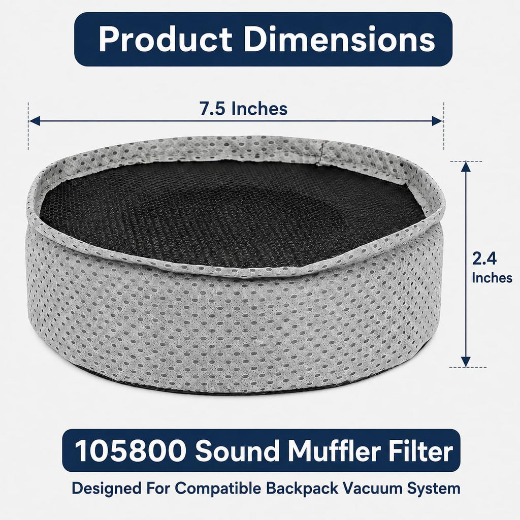 105800 Sound Muffler Filter for ProTeam Backpack Vacuum Replacement