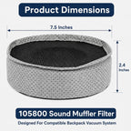 105800 Sound Muffler Filter for ProTeam Backpack Vacuum Replacement