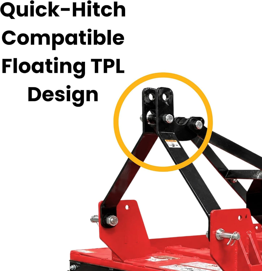 48 Inch Brush Hog Tractor Rotary Cutter with PTO, Fits 22-50 HP | Cat 1 & 2, Heavy Duty 3 Point PTO Rotary Mower, 6