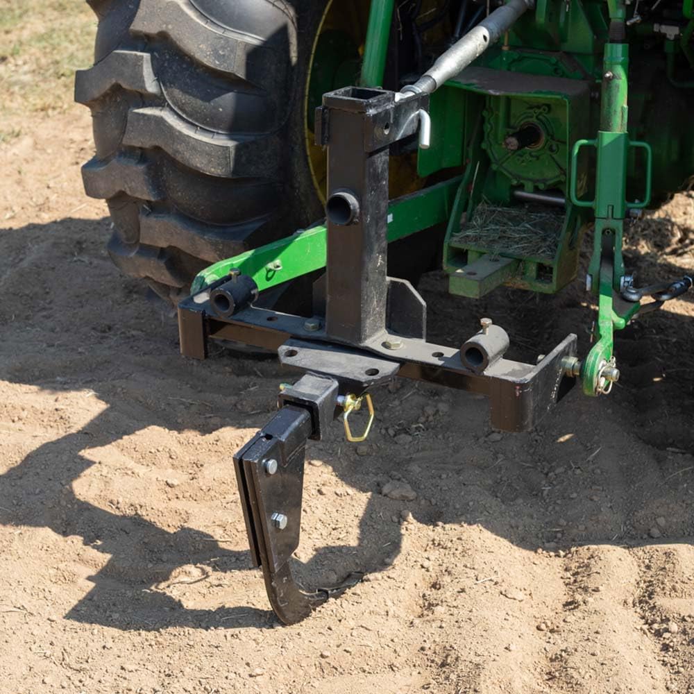 Hitch-Mounted Ripper, Cat 0 & Cat 1 Tractor/ATV/UTV Compatible, Fits 2in Hitch Receivers, Two Height Adjustments