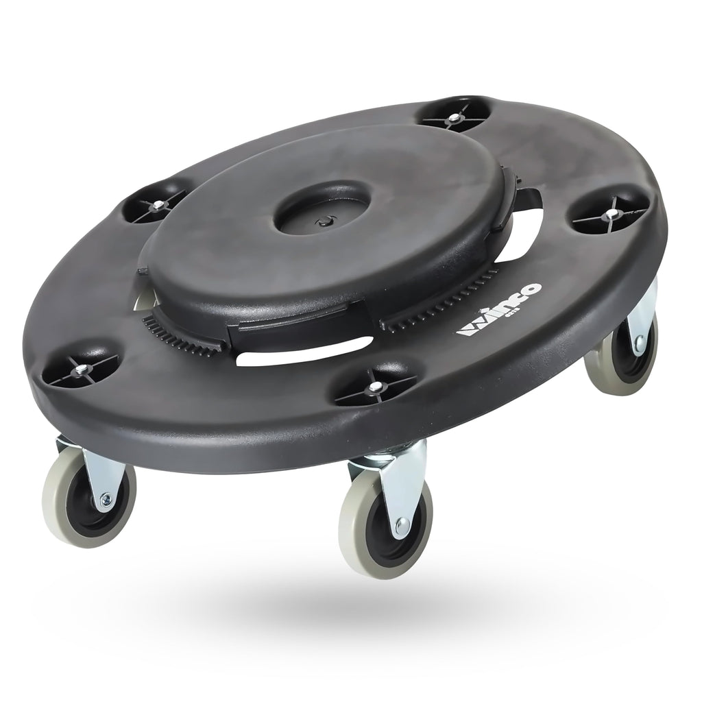18" Black Standard Commercial Trash Can Dolly