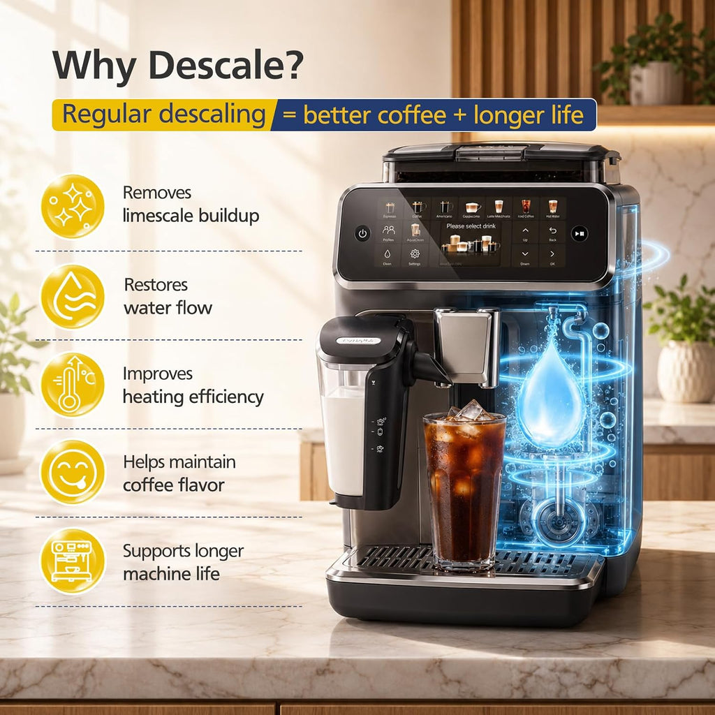 CA6700 Liquid Descaler for Philips, 2 Pack Coffee Machine Descaling Liquid