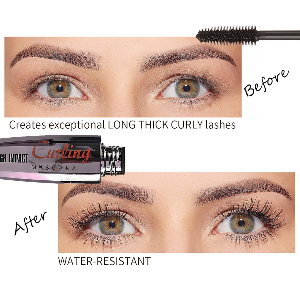 Mascara Eye Liner Eye Makeup Set Waterproof Liquid Eye Liner Stamp Mascara Black volume and length Eyelash Quick