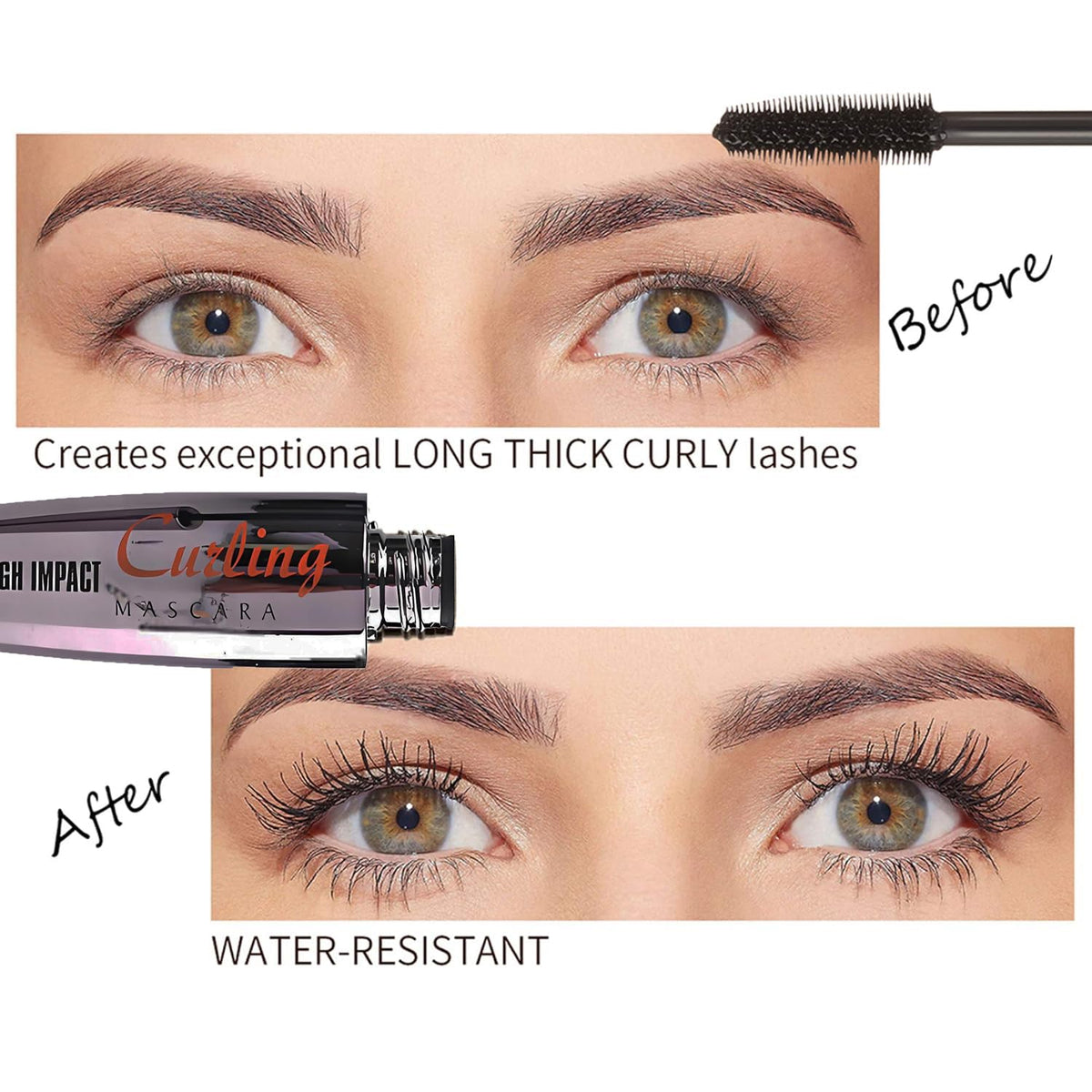 Mascara Eye Liner Eye Makeup Set Waterproof Liquid Eye Liner Stamp Mascara Black volume and length Eyelash Quick