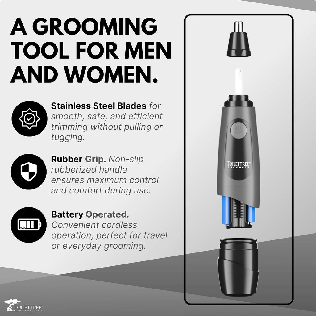 Water Resistant Nose and Ear Hair Trimmer with LED Light