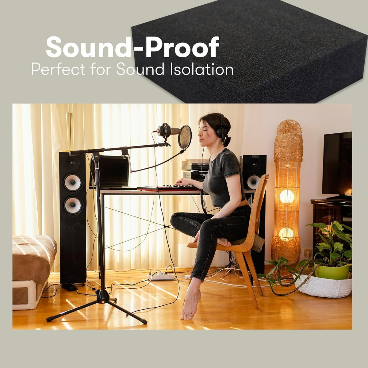 1" Thick x 24" Wide x 96" Long Charcoal High Density Foam, Ideal for Foam Padding, Seat Replacement, Chair Cushion