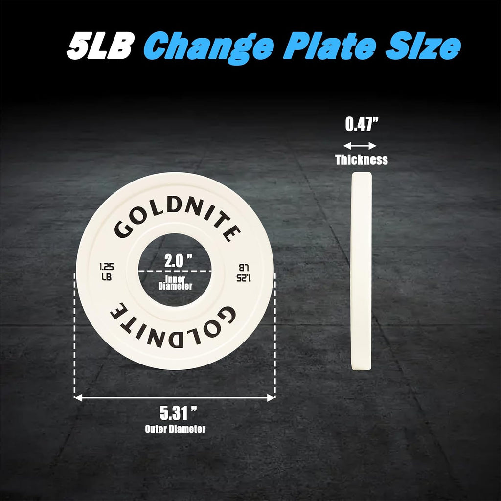 Change Plates Set 1.25LB 2.5LB 5LB Set Fractional Weight Plate Olympic Bumper Plates for Cross Training Steel Insert