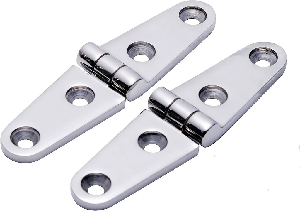 Boat Hatch Hinge 316 Stainless Steel,Casting Deck Cabinet Strap Hinges 4 Inch x 1 Inch,Used for Boats/Yachts/Doors/Windows,Pack of 2,Include Screws