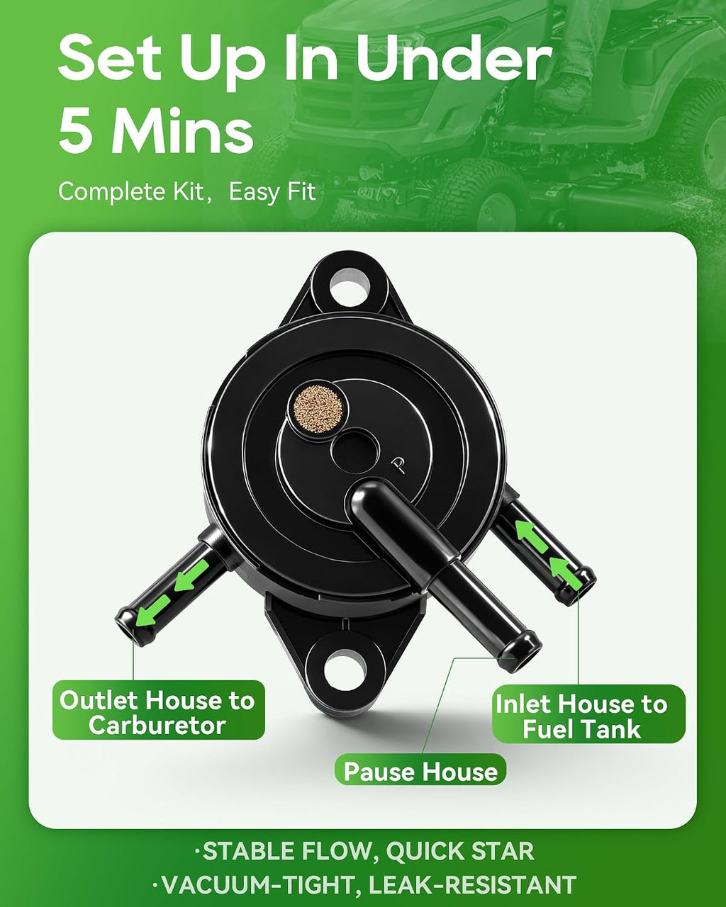 Carbhub Fuel Pump for Kohler 17HP-25 HP Small Engine Lawn Mower Tractor