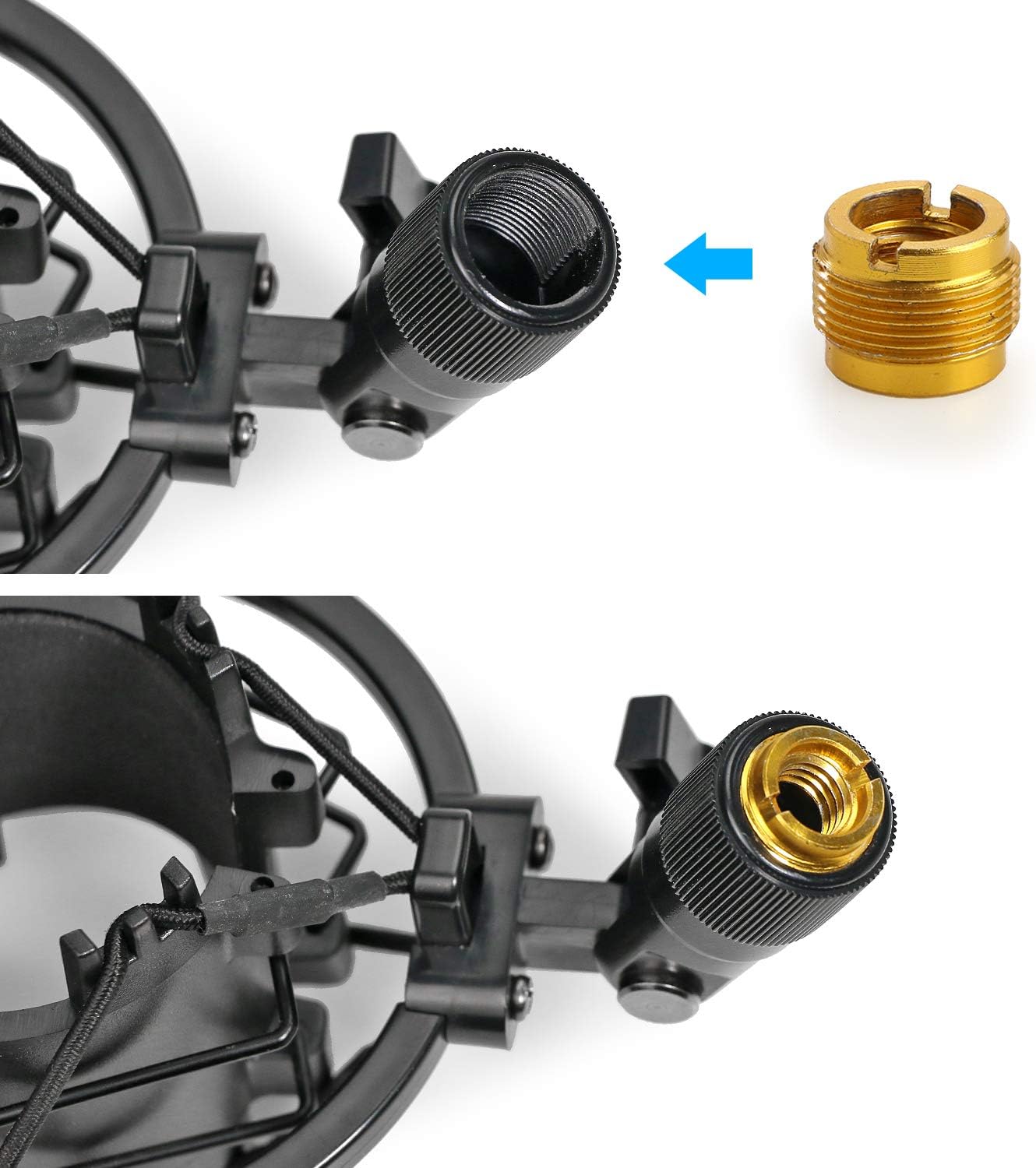 AT2020 Shock Mount, Microphone Shock Mount Reduces Vibration Noise for Audio Technica AT2020 AT2035 ATR2500 Condenser