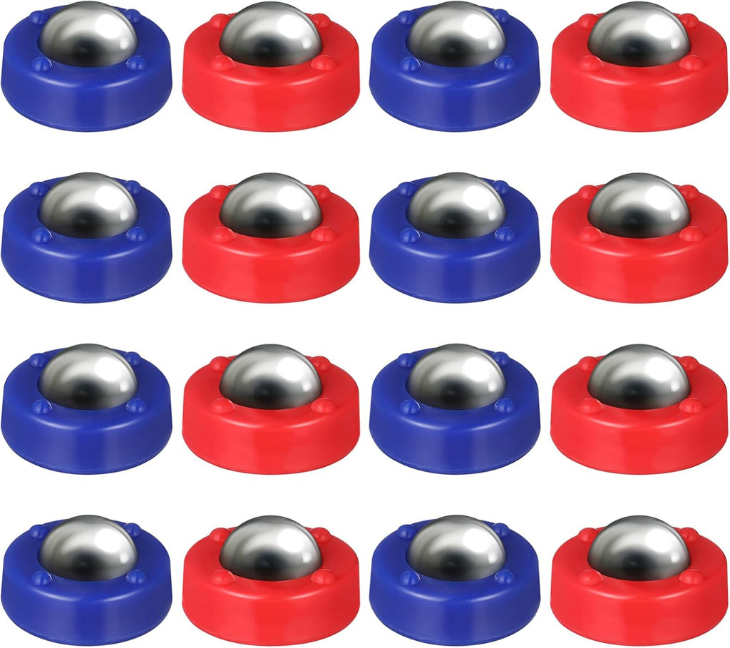 16Pcs Mini Shuffleboard Pucks for Tabletop Game, Replacement Shuffleboard Pucks and Rollers Set for Indoor, Curling