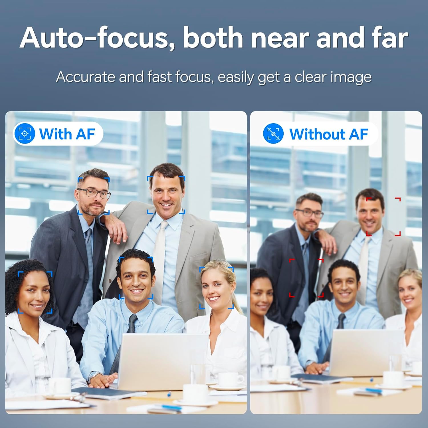 4K Webcam for PC with Dual Microphones, Autofocus USB Camera with Privacy Cover and Auto Light Correction, Plug and