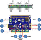 4WD Robot HAT Shield for Raspberry Pi 4B/3B/3B+/3A+/2B/1B+/1A+/Pi Zero/Pi Zero W, Robot Expansion Board with DRV8833 Dual H-Bridge Motor Driver