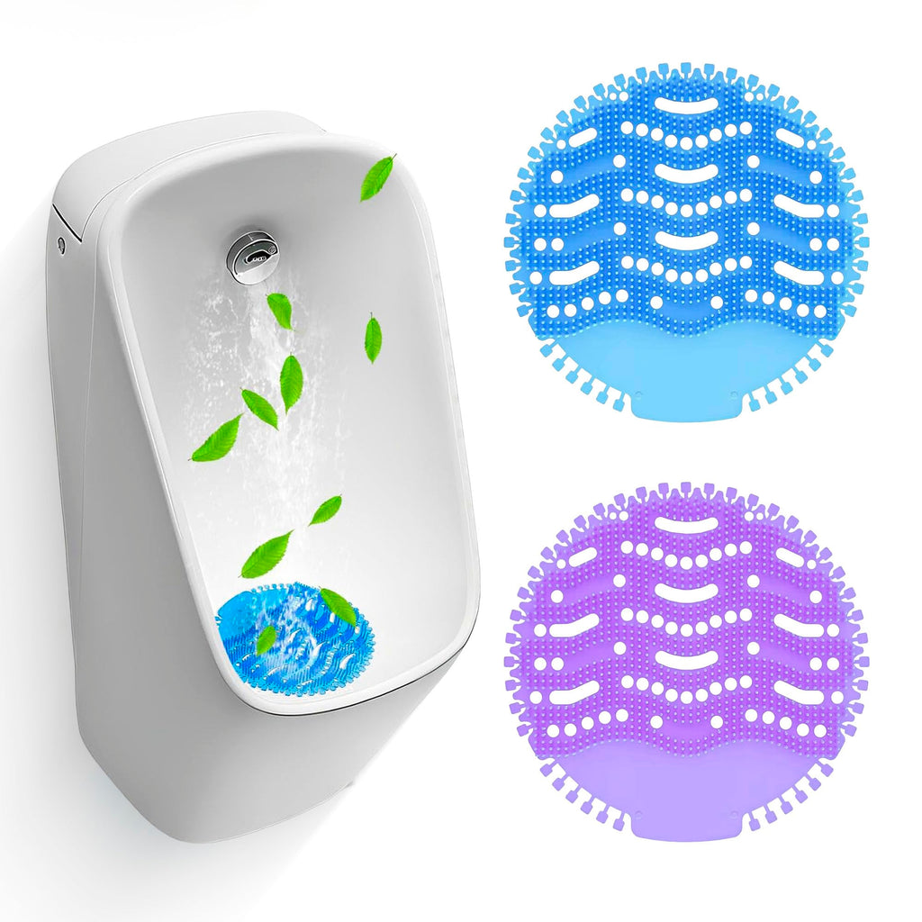 Urinal Screen Deodorizer, EVA Anti-Splash, Blue & Purple, 12 Pack