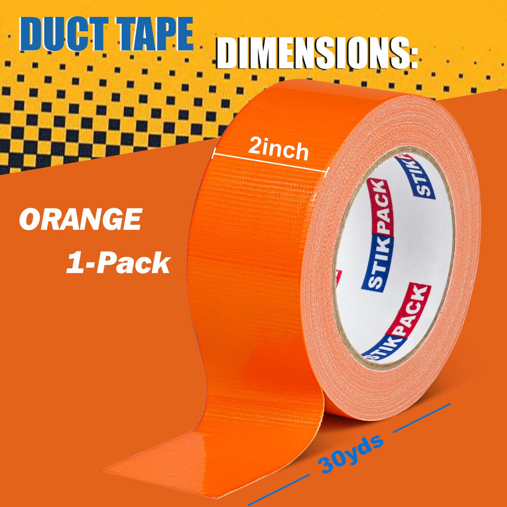 Heavy Duty Orange Duct Tape 2 Inches x 90 Feet, 1 Roll